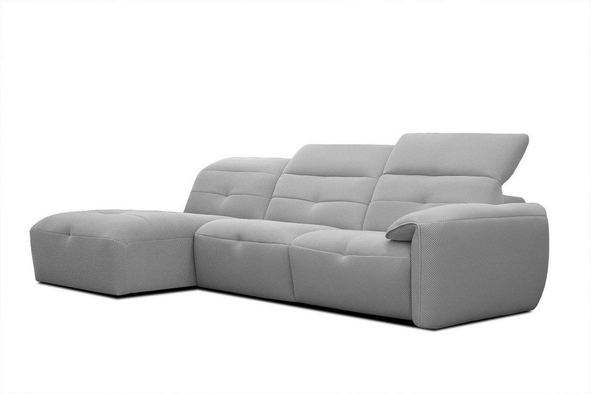 ECKSOFA TRENTO 4-Sitzer, grau - Schwarz/Grau, Holzwerkstoff/Kunststoff (165/262cm) - Wozimo