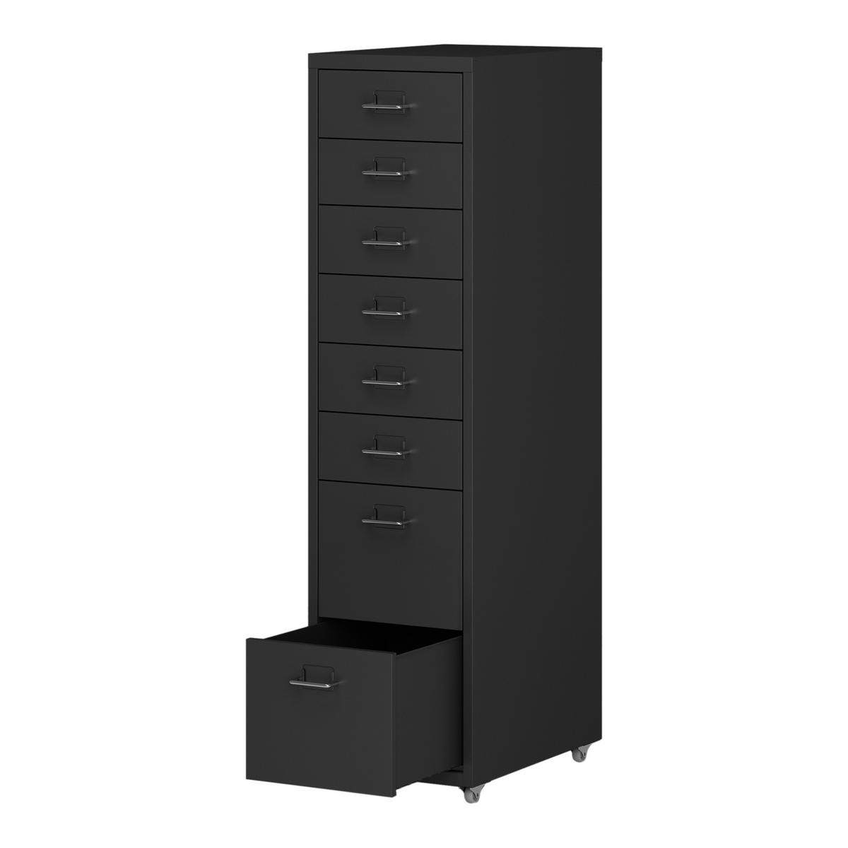 ROLLCONTAINER Kökar - Schwarz, Metall (28/109/41cm) - [en.casa]