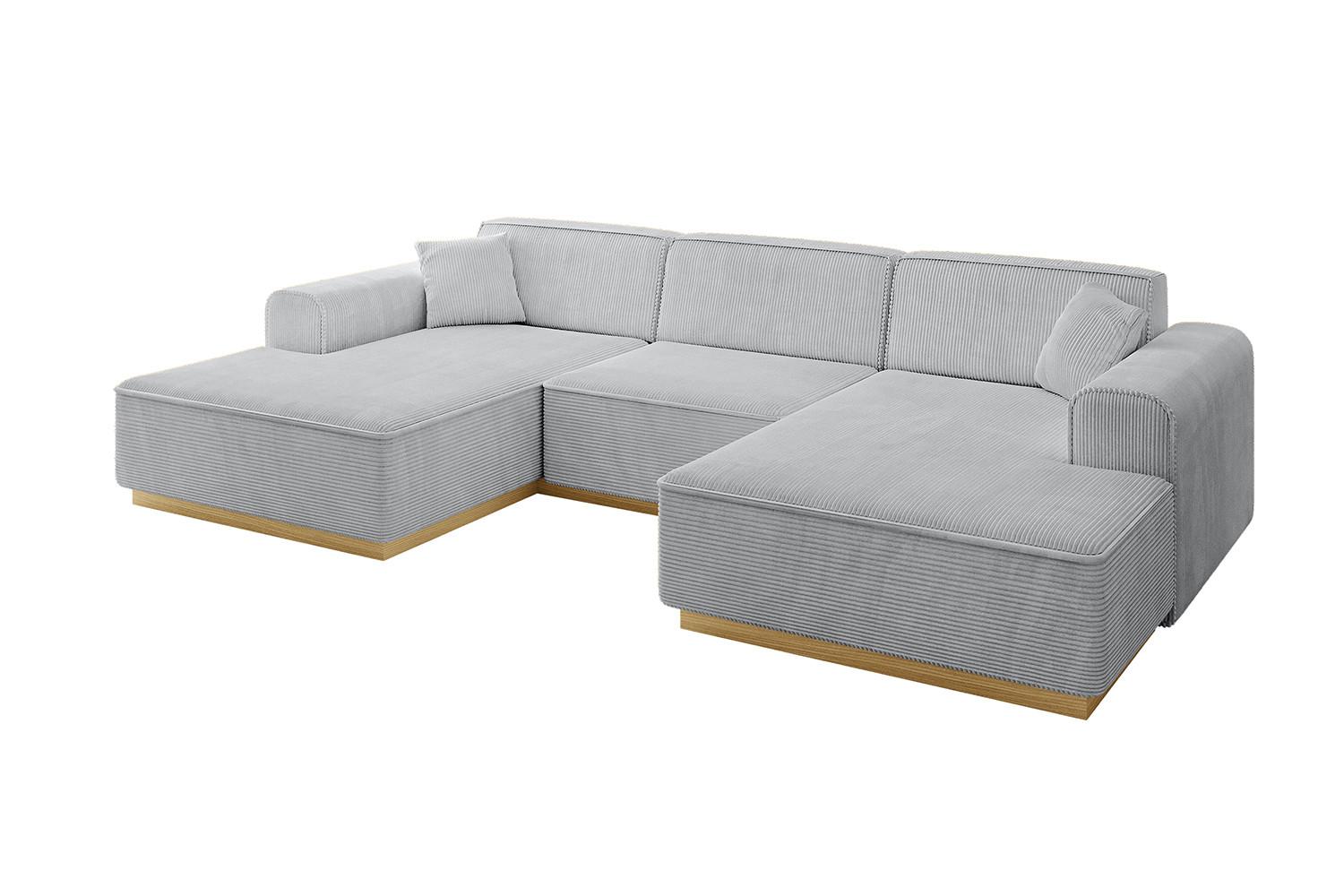 WOHNLANDSCHAFT IREA-U1-v2 - 301x165x80 cm Grau - Grau, Holzwerkstoff/Textil (301/80/165cm) - ALTDECOR