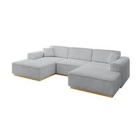 WOHNLANDSCHAFT IREA-U1-v2 - 301x165x80 cm Grau - Grau, Holzwerkstoff/Textil (301/80/165cm) - ALTDECOR
