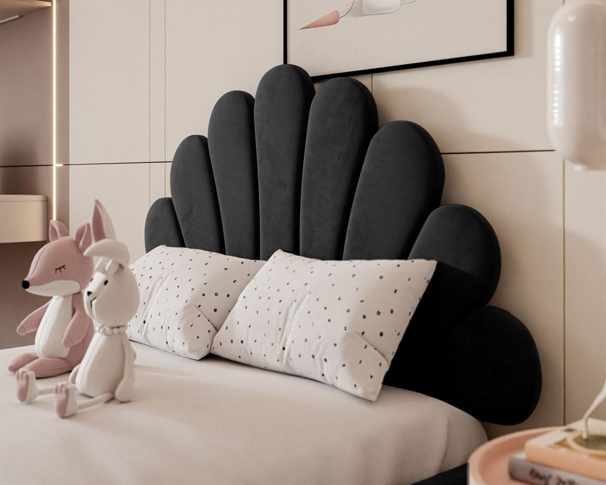 POLSTERBETT ASHLEY mit Bettkasten 160x200 cm, Stoff: Jasmine 100 - Schwarz, Textil - Lookway