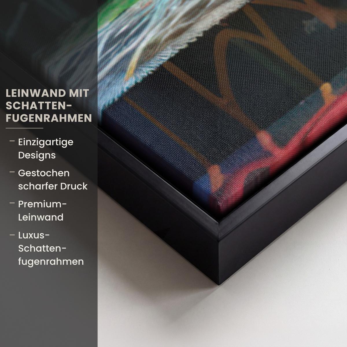 LEINWAND Bilder mit Rahmen - Treppe - Graffiti - Farben - Kunst - 60x90 - Multicolor, Textil (60/90cm) - MuchoWow