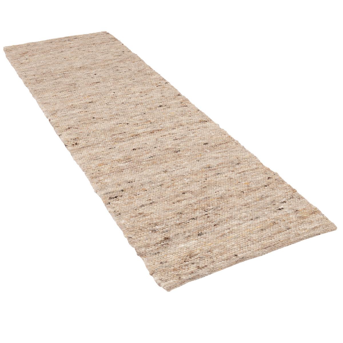 NATUR TEPPICH LÄUFER WOLLE ALASKA MELIERT - Naturfarben, Textil (70/240cm) - Pergamon