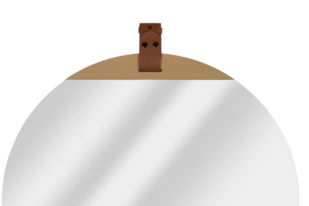 WANDSPIEGEL Braun 83,82/76,2 cm - Braun, Leder (8/76.2/1cm) - KUNSTLOFT