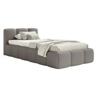 POLSTERBETT Cloudy Low Grau Bouclé, 90x200 cm - Schwarz/Grau, Kunststoff/Textil (90/200cm) - Selsey