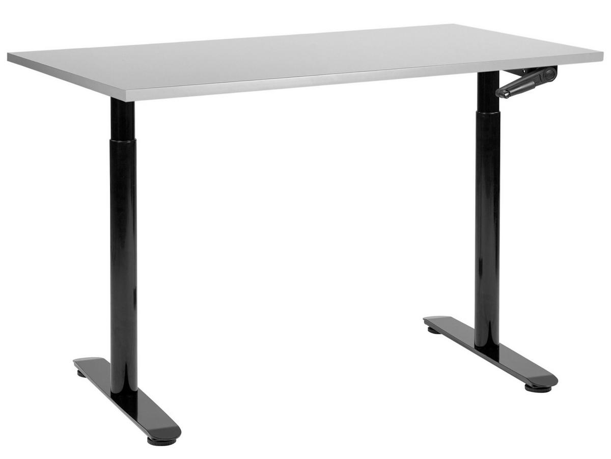 SCHREIBTISCH grauschwarz 120/72 cm manuell höhenverstellbar Destin IV - Schwarz/Grau, Holz (110/60/74cm) - Beliani