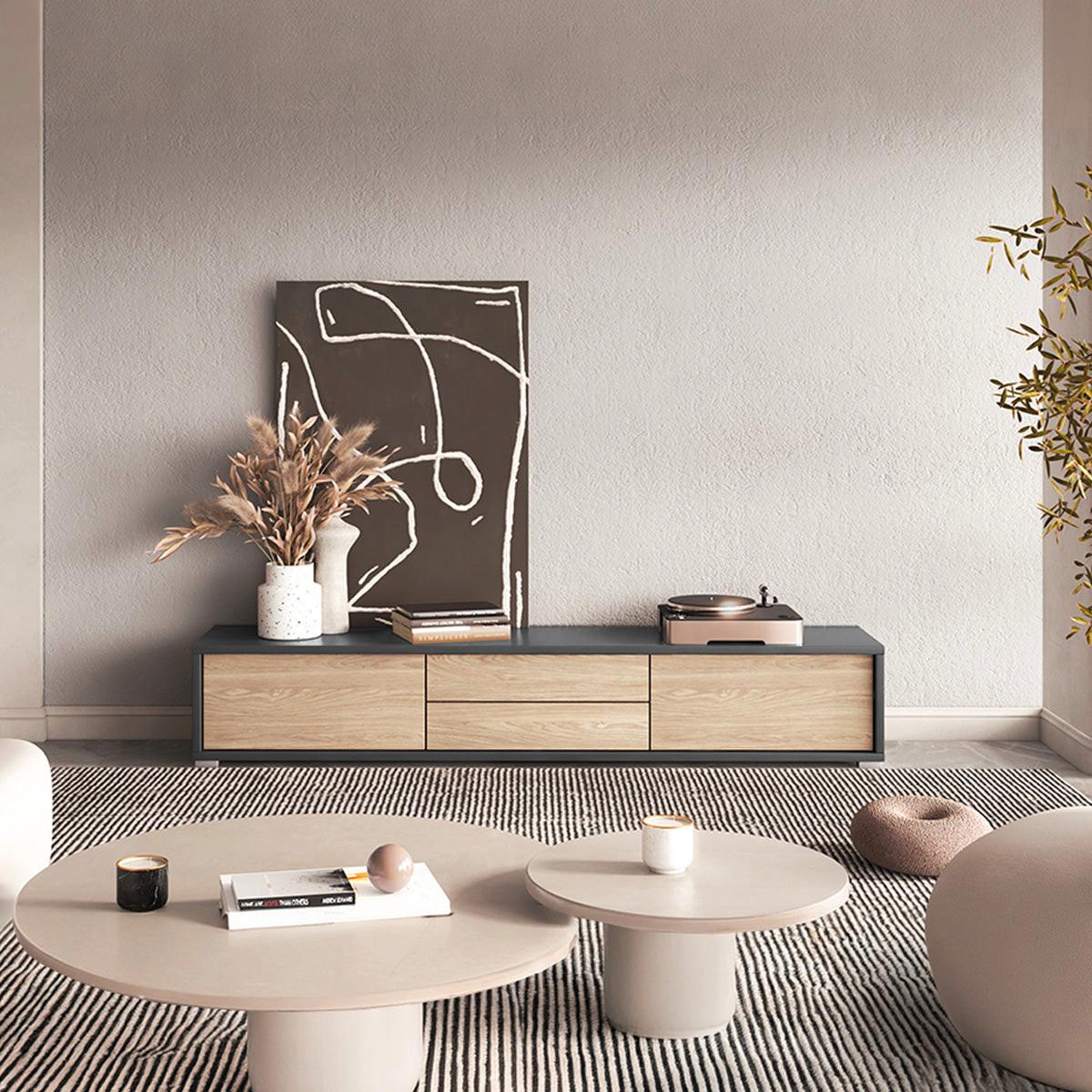 TV-MÖBEL Idra Holz und Grau - Braun, Holzwerkstoff (180/32/36cm) - Petits-meubles