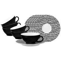TEETASSEN MIT UNTERTASSEN Life Fashion Glamorous Black 140 ml 6er Set - Schwarz, Keramik (13.6/5.9/13.6cm) - Seltmann Weiden