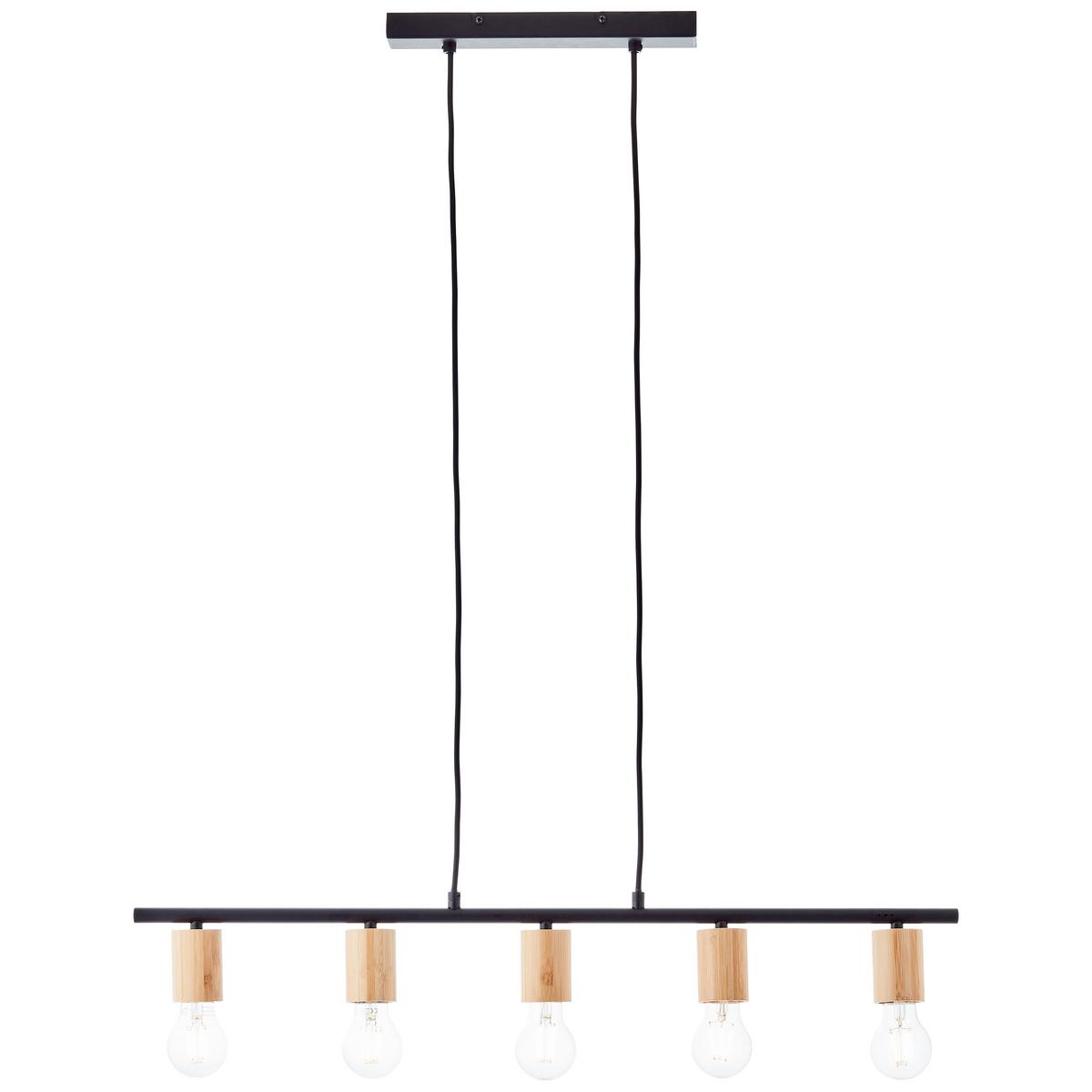 PENDELLEUCHTE Kerry 99713/76 - Schwarz, Holz (5/80/113cm) - Brilliant