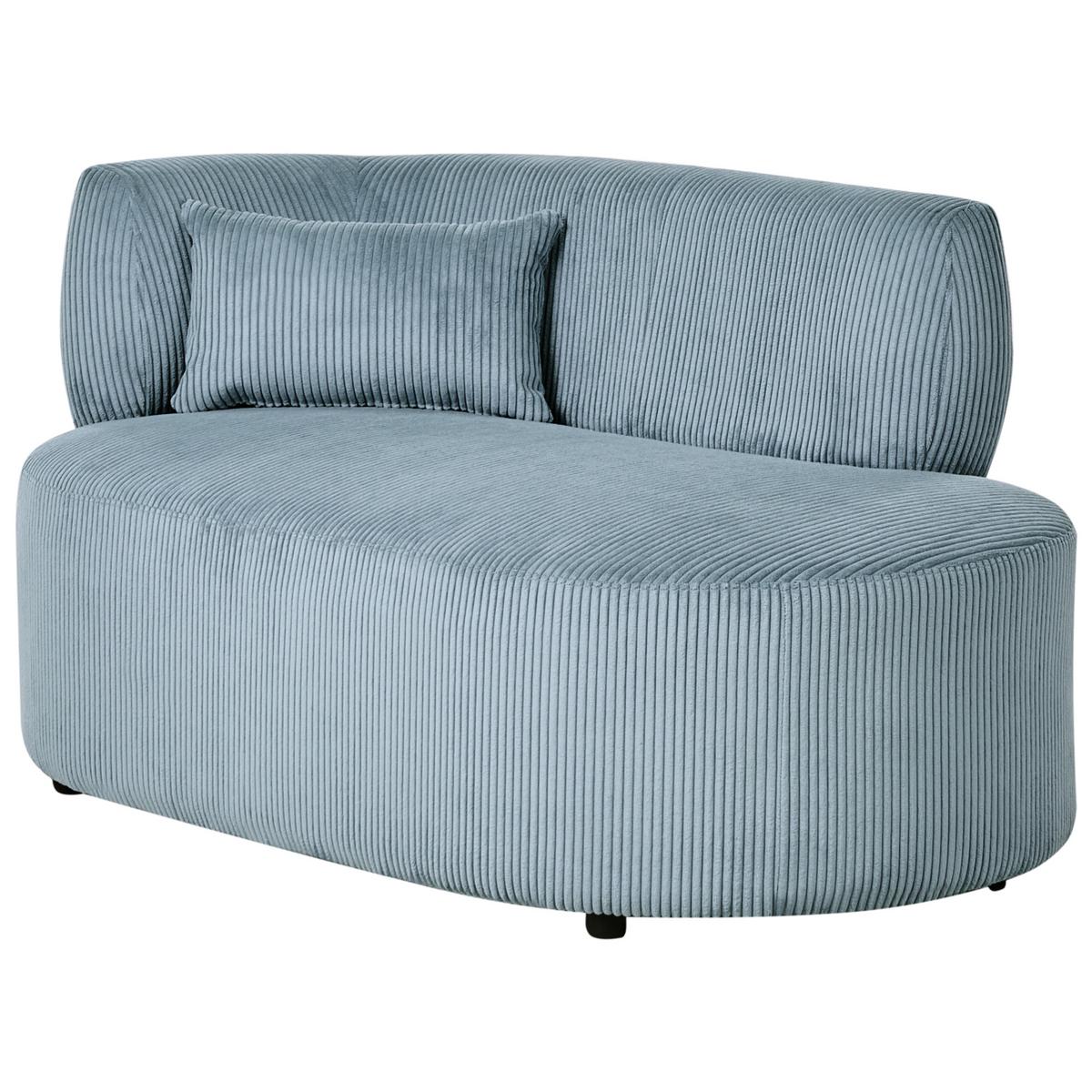 CHAISELONGUE-LINKSSEITIGE Cord Blau Vanvey - Blau/Schwarz, Textil (147/73/78cm) - Beliani