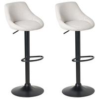 BARHOCKER 2er-Set Hellgrau Medulin - Hellgrau/Schwarz, Textil (47/83/52cm) - Beliani