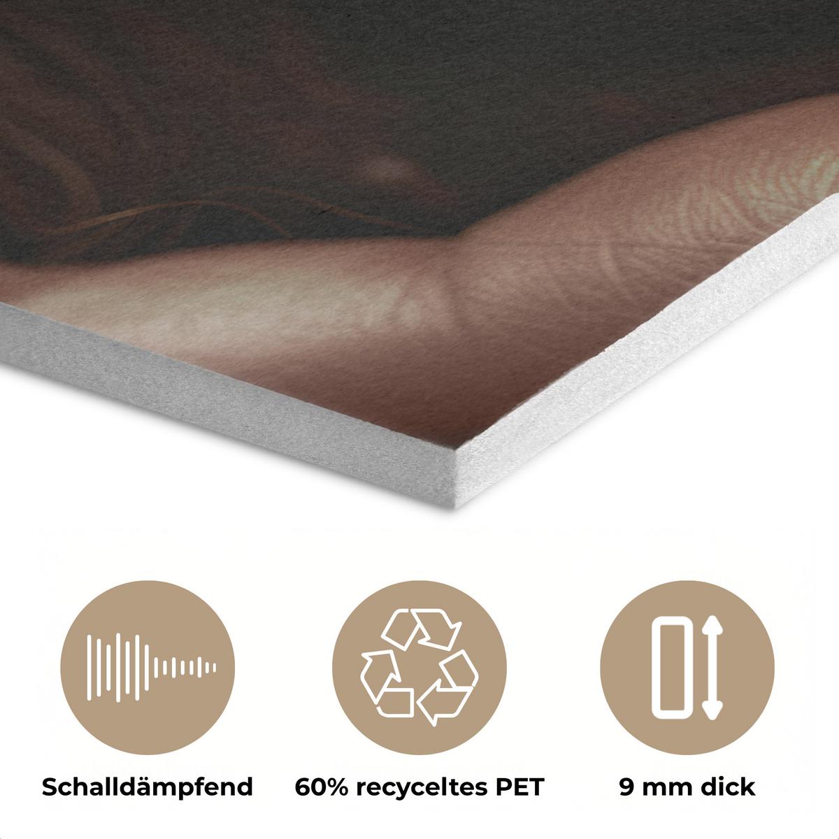 AKUSTIKBILD Frau - Gold - Luxus - Porträt Kunstdruck Schlafzimmer 50x70 cm - Goldfarben, Kunststoff (50/70/0.9cm) - MuchoWow