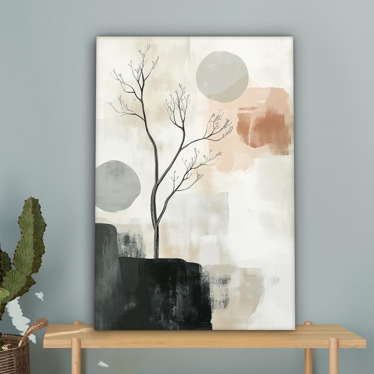 LEINWANDBILD Wabi sabi - Beige - Pflanze Wanddeko 40x60 cm - Sandfarben, Textil (40/60cm) - MuchoWow