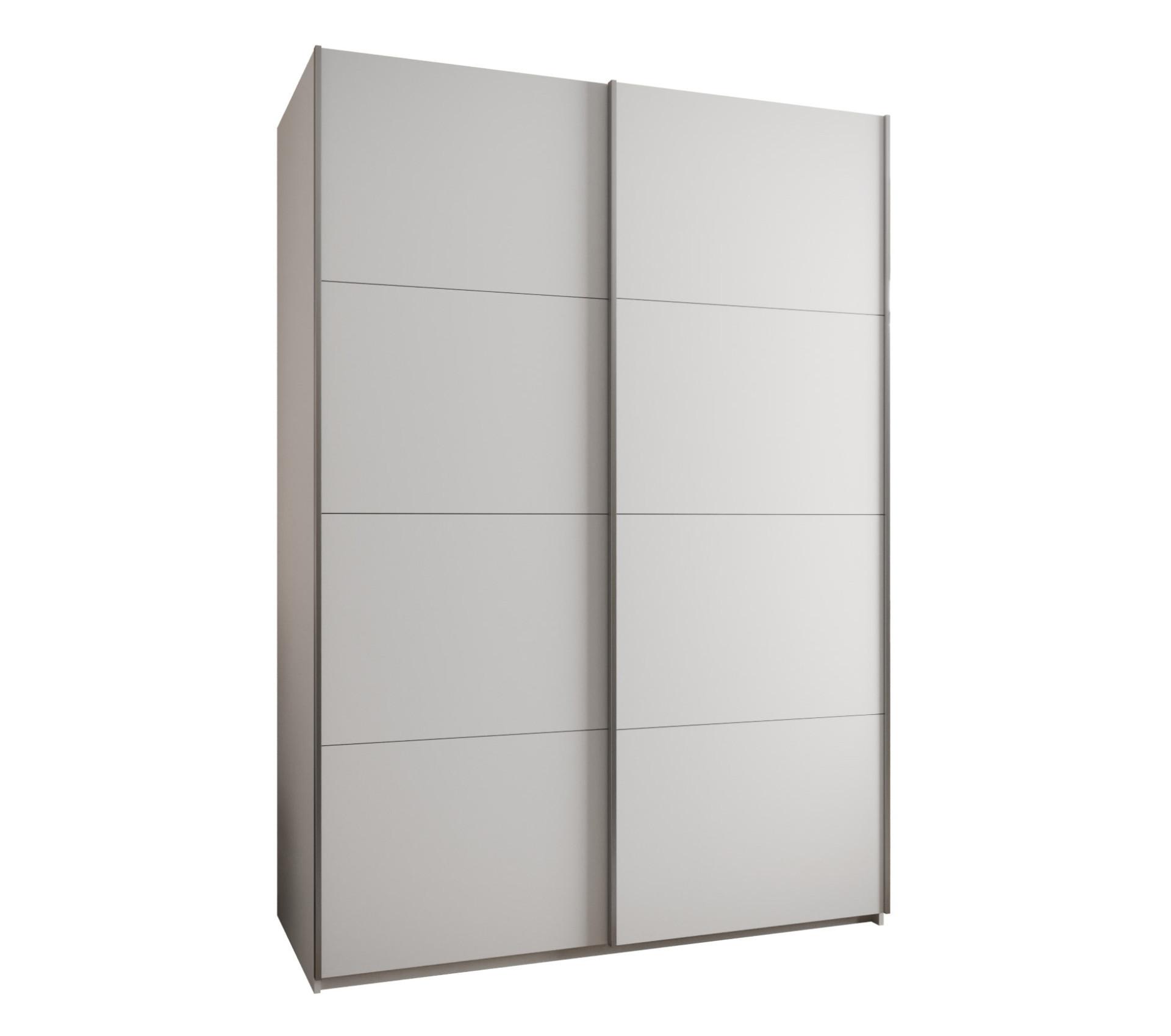 SCHWEBETÜRENSCHRANK 245,5/170/64 2-türig - Silberfarben/Weiß, Holz/Metall (170/245/64cm) - Abiks Möbel
