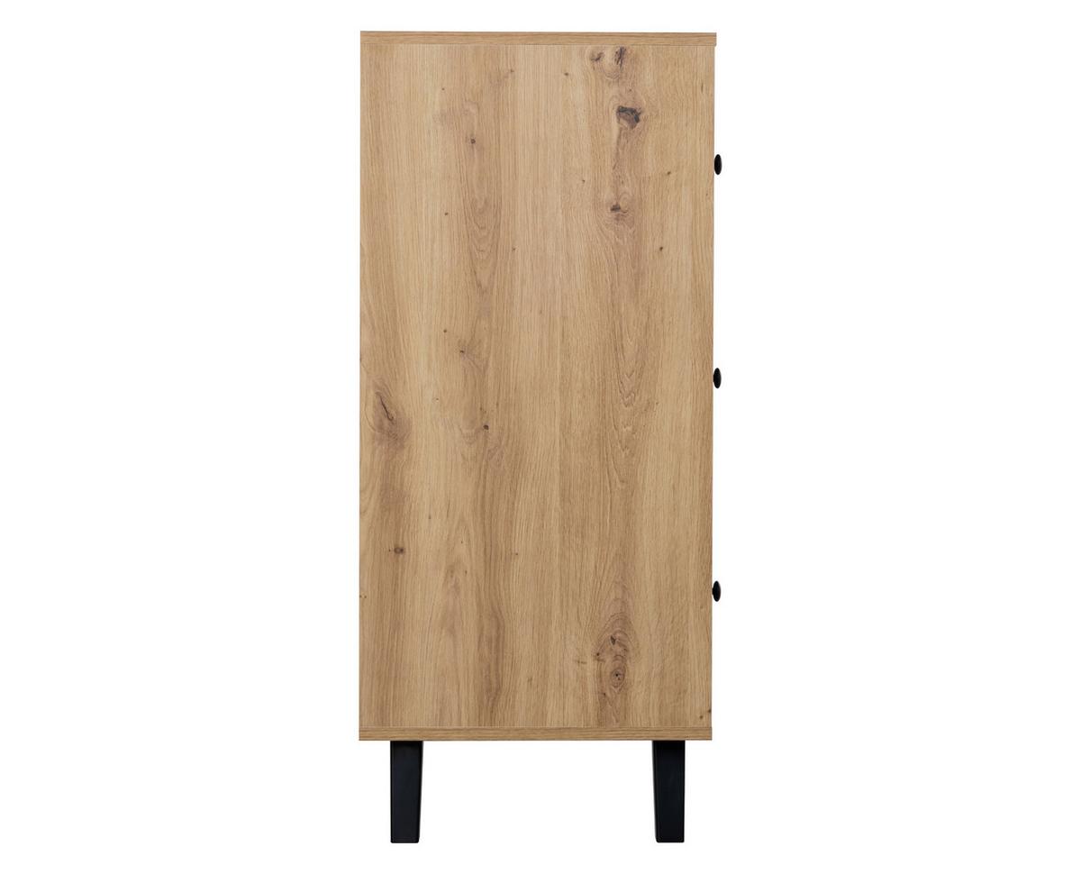 KOMMODE Berlin Metallgriffe - Schwarz/Eiche Artisan, Holzwerkstoff/Metall (82/92/40cm) - arthur berndt