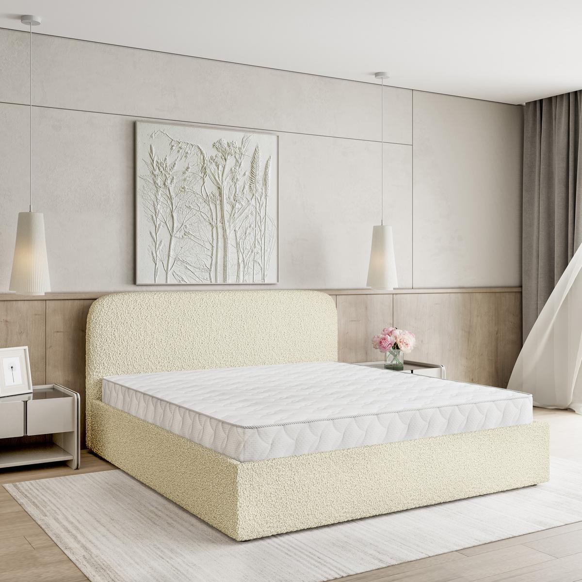 POLSTERBETT RENIVE 160x200 cm mit Bettkästen - Creme - Creme, Holz (160/200cm) - MASSENO