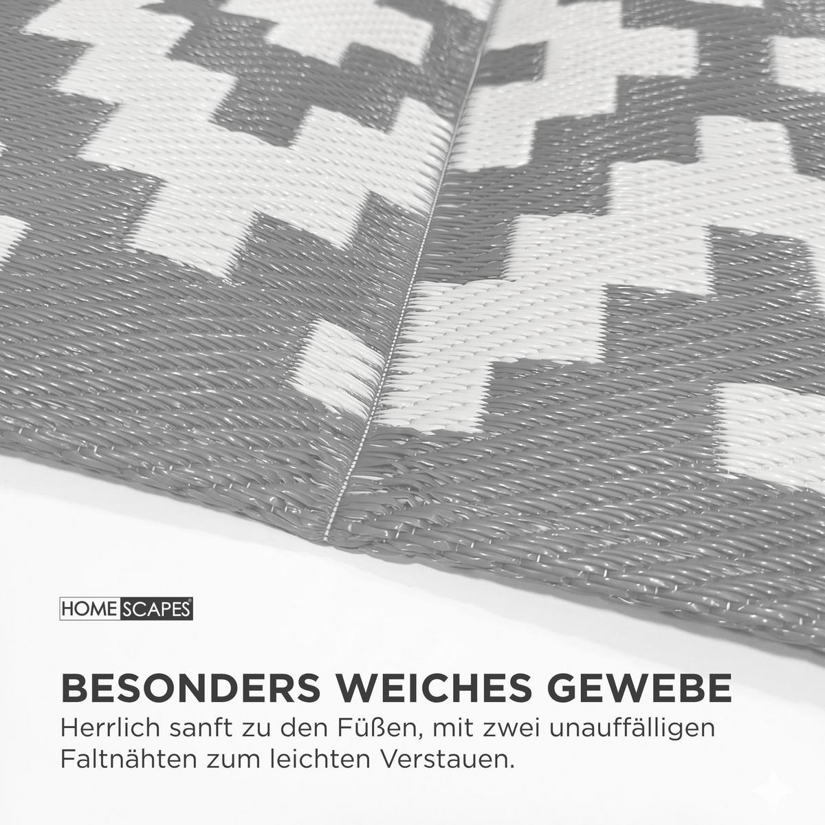 OUTDOORTEPPICH Zoe, geometrisch gemustert 240/300 cm - Hellgrau, Kunststoff (240/300cm) - Homescapes