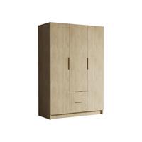KLEIDERSCHRANK Calwi I - Eichefarben/Goldfarben, Holzwerkstoff/Kunststoff (150/216/60cm) - MIRJAN24