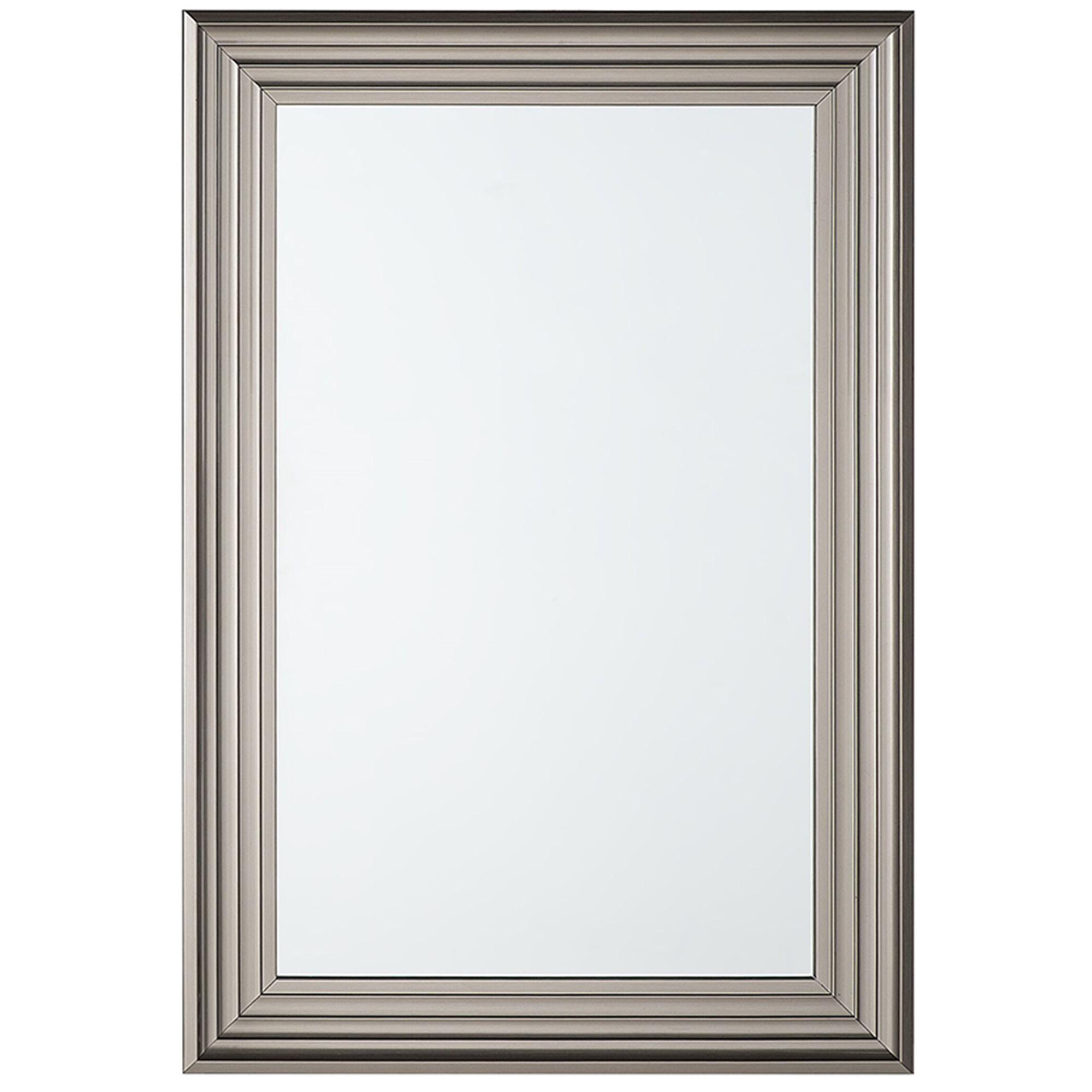 WANDSPIEGEL silber rechteckig 61/91 cm Chatain - Silberfarben, Kunststoff (61/91/4cm) - Beliani