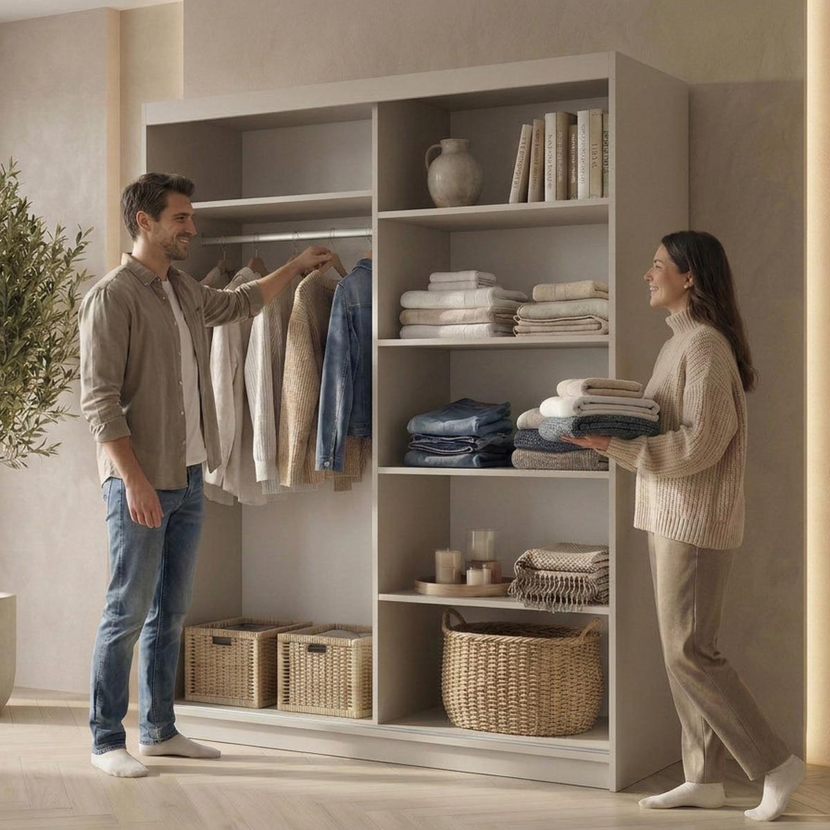 SCHWEBETÜRENSCHRANK Hela mit 2 Türen. 160 cm, Kaschmir - Kaschmir, Holzwerkstoff (160/205/60cm) - Beautysofa