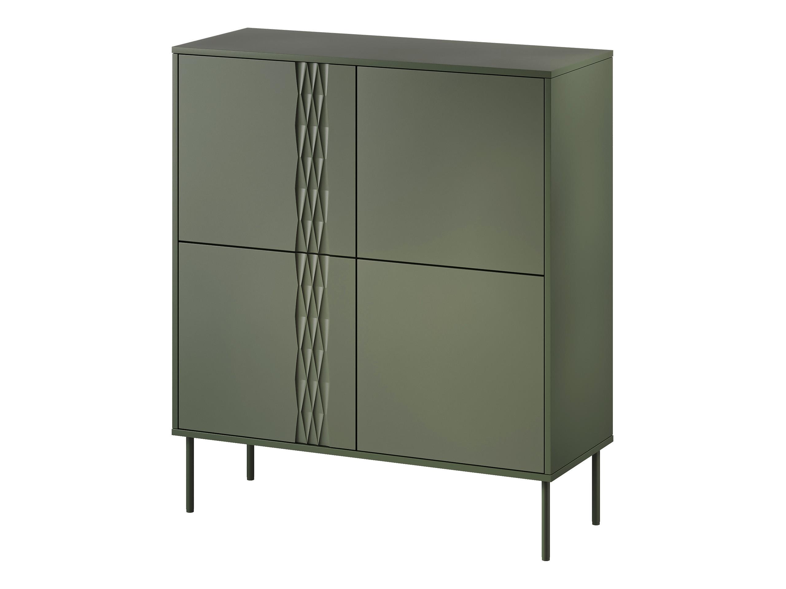 KOMMODE Tresse 4D - Grün, Holzwerkstoff/Metall (100/110/40cm) - MIRJAN24