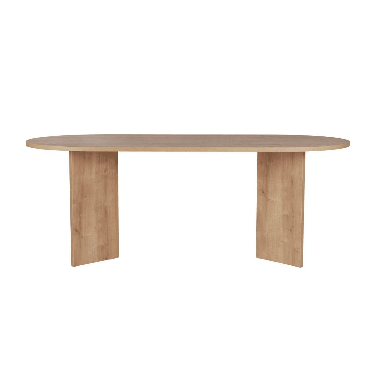 ESSTISCH mit ovaler Tischplatte L200 cm 90/200/75 cm - Eichefarben, Holzwerkstoff (96/90/75cm) - Calicosy