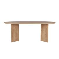 ESSTISCH mit ovaler Tischplatte L200 cm 90/200/75 cm - Eichefarben, Holzwerkstoff (96/90/75cm) - Calicosy