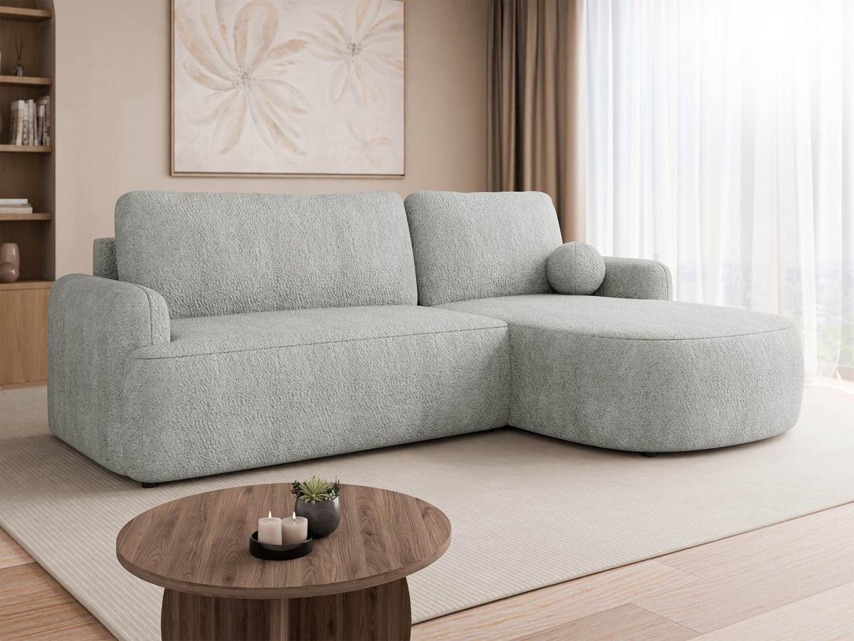 ECKSOFA Loridu, Seite: Rechts - Hellgrau/Schwarz, Holz/Kunststoff (174/250cm) - MIRJAN24
