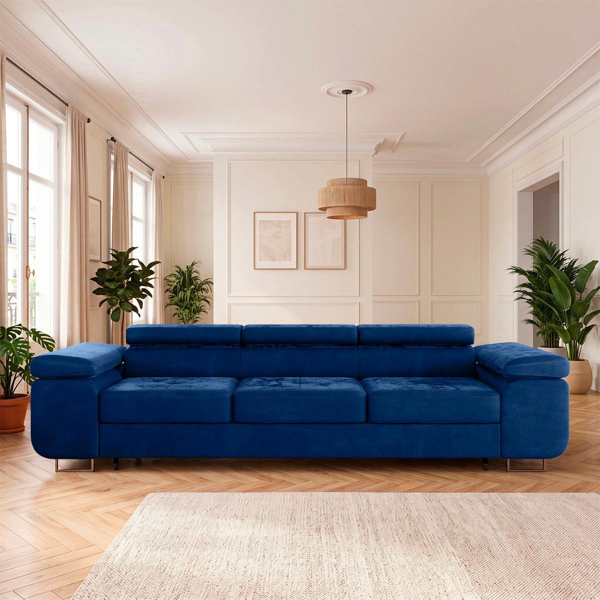 SCHLAFSOFA Wilson 3 Sitzplätze Blau - Blau, Textil (275/69/100cm) - Petits-meubles