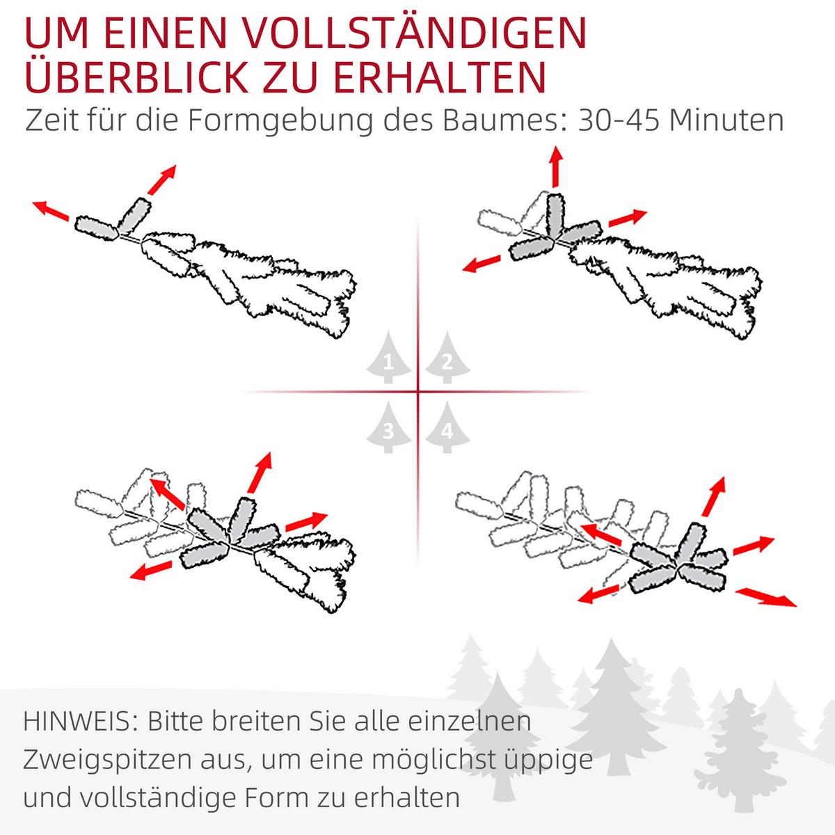 WEIHNACHTSBAUM 180 cm, Kunsttanne, stabile Metallbasis, Grün - Grün, Kunststoff (180cm) - HOMCOM