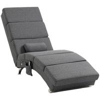 BODENSTUHL, Massagesessel Relaxsessel Liegesessel mit Fernbedienung - Dunkelgrau/Silberfarben, Textil/Metall (56/84/168cm) - HOMCOM