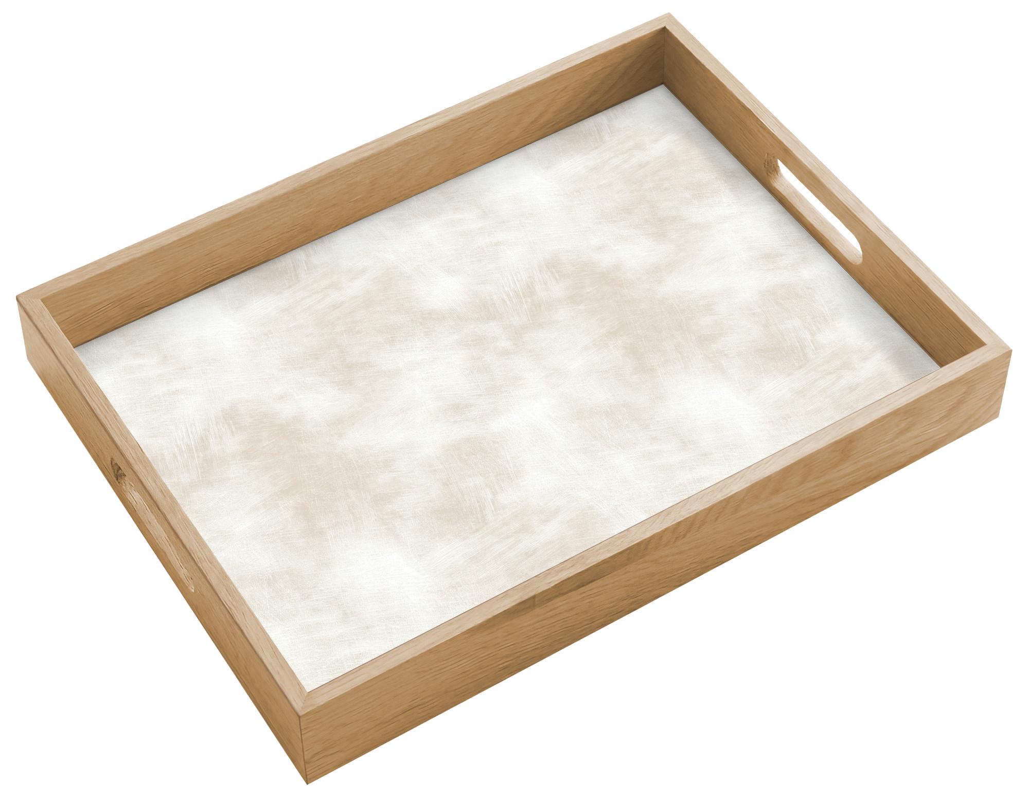 TABLETT Dezent - Textur - Beige 40x30 cm - Creme, Holz (40/5/5cm) - OnlyWow