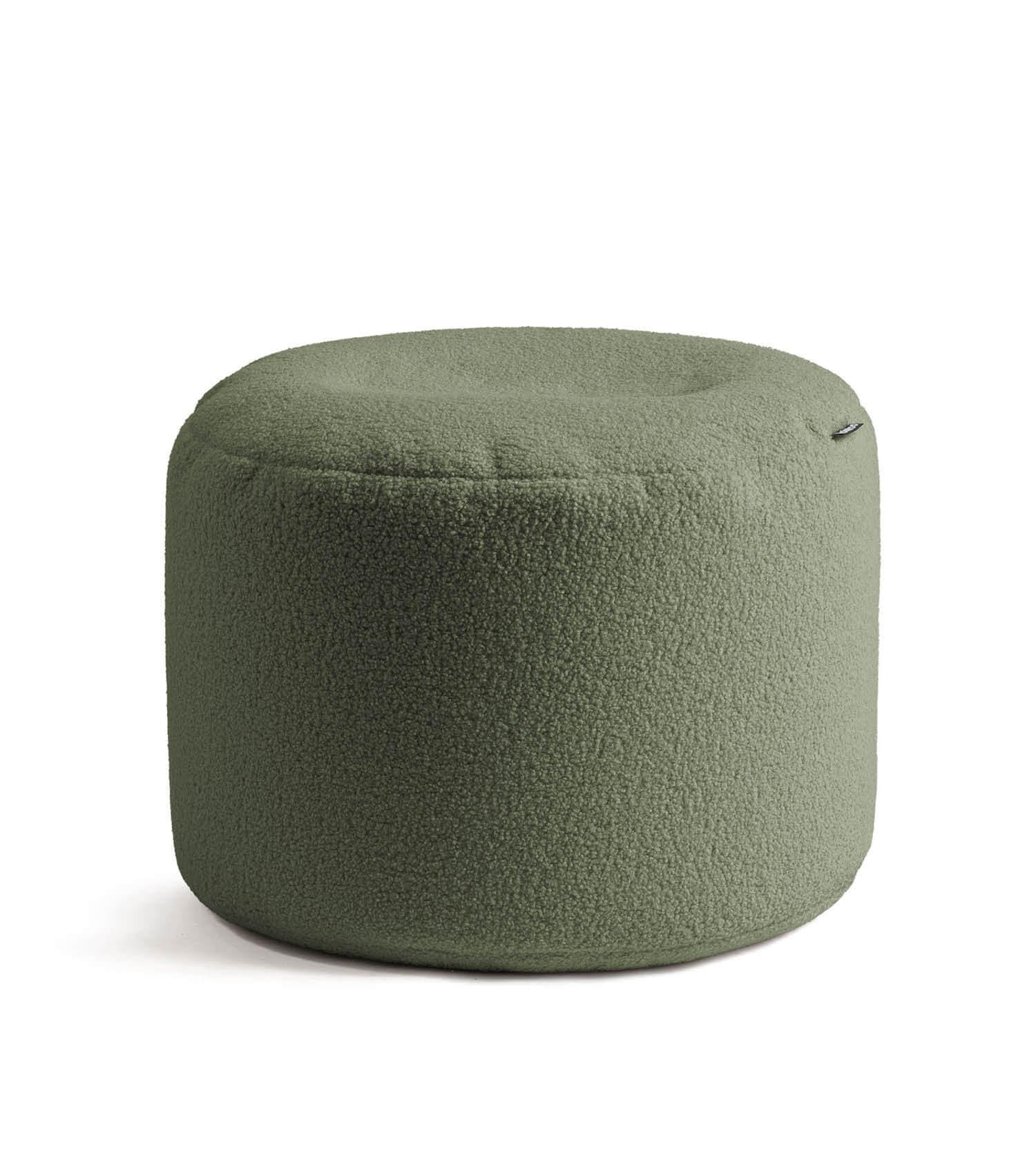 POUF XL Bouclé Mochi - Grün, Textil (60/40/60cm) - Mokebo