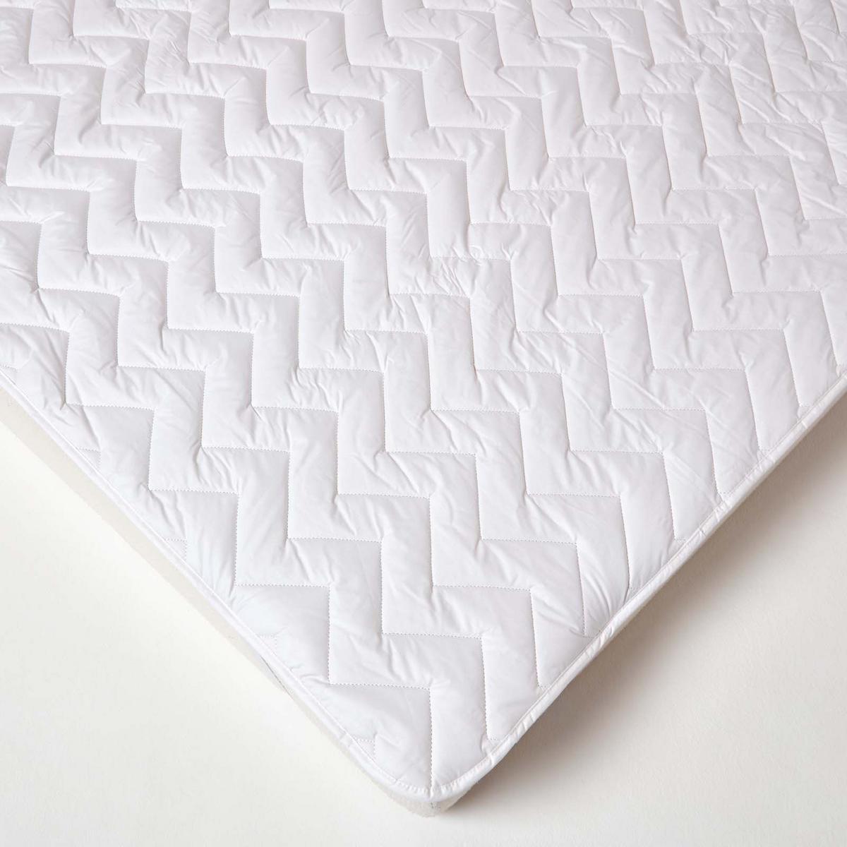 MATRATZENTOPPER 180/200 cm, Baumwolle gesteppt - Weiß, Textil (180/200cm) - Homescapes