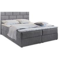 BOXBETT KERLO 180x200 cm mit Matratze und Topper - Grau - Grau, Holz (180/200cm) - MASSENO