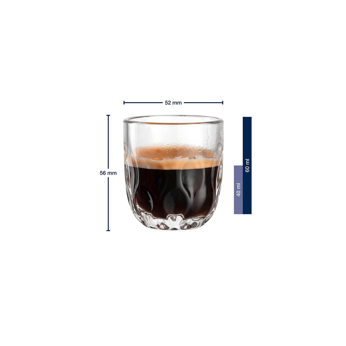 ESPRESSOGLÄSER (3) Gocce transparent 60 ml 2er Set - Transparent, Glas (0.06L) - Leonardo Living