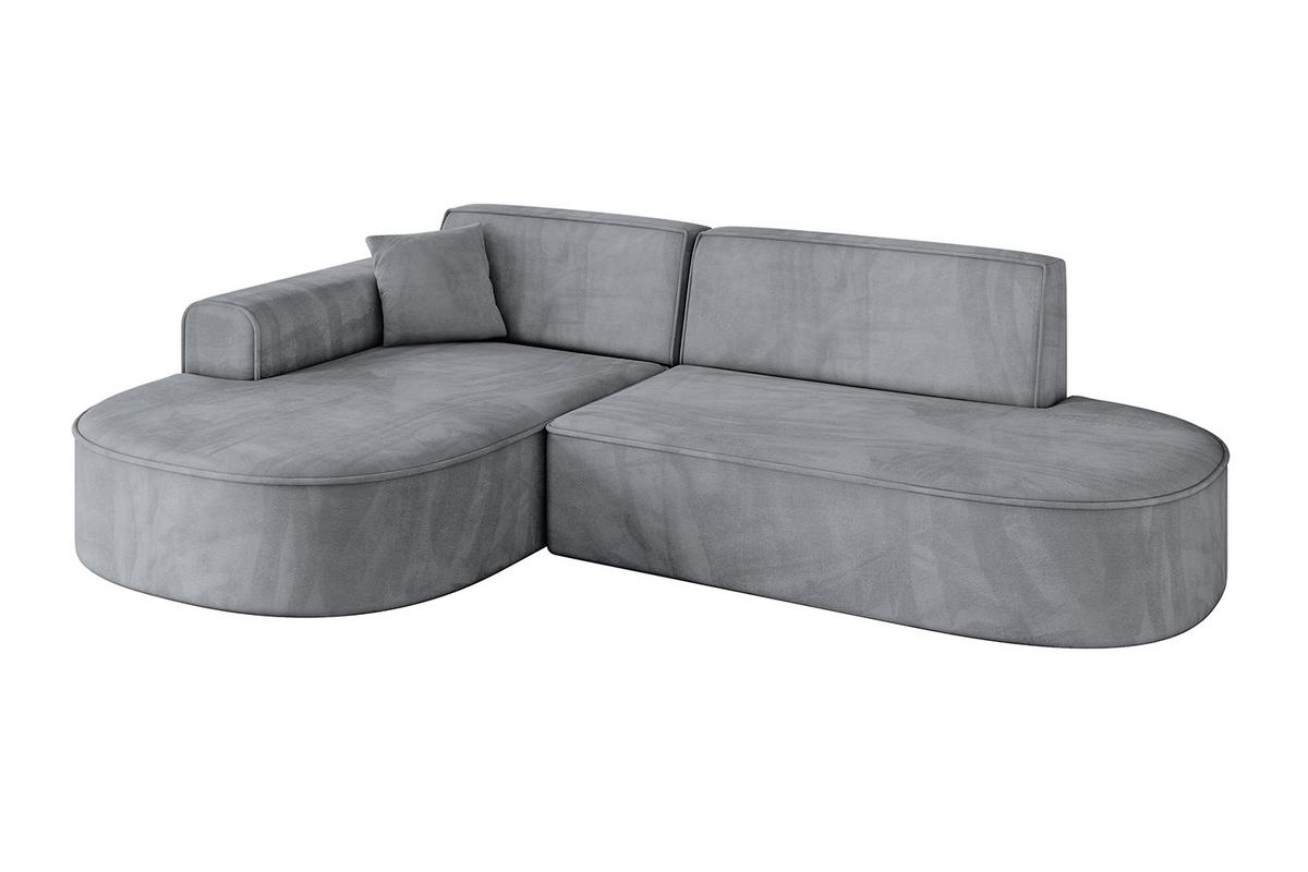 ECKSOFA Ottomane Links MARI-L1 - 243x171x79 cm Grau Velours - Schwarz/Grau, Holzwerkstoff/Kunststoff (243/171cm) - ALTDECOR