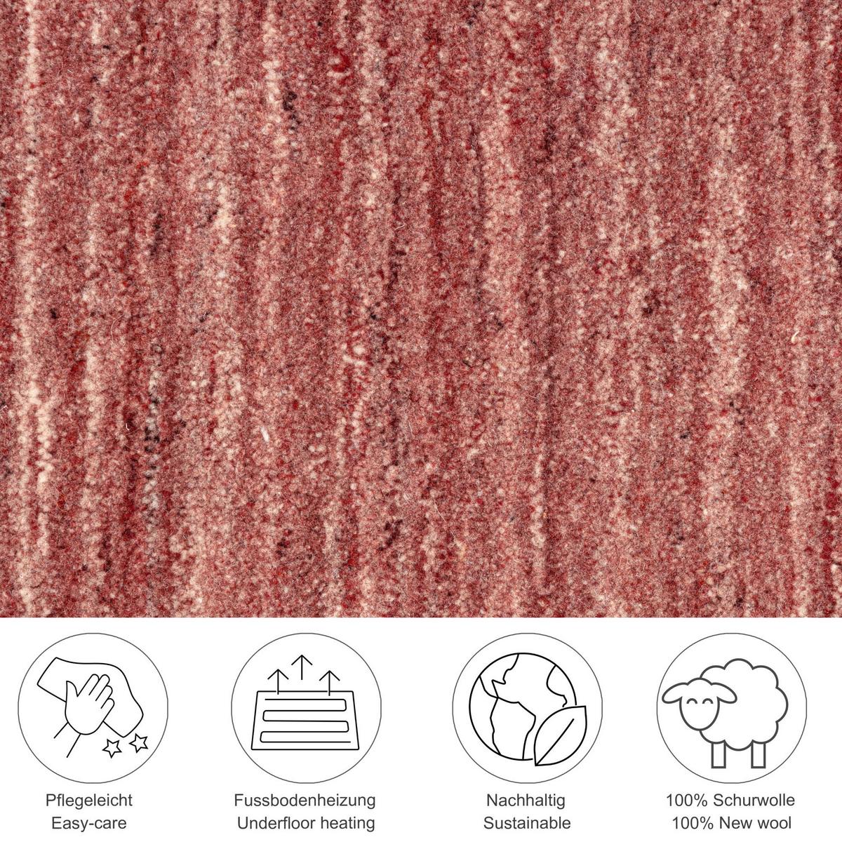 HANDWEBTEPPICH Pure 40x60 cm - Rot, Textil (40/60cm) - THEKO