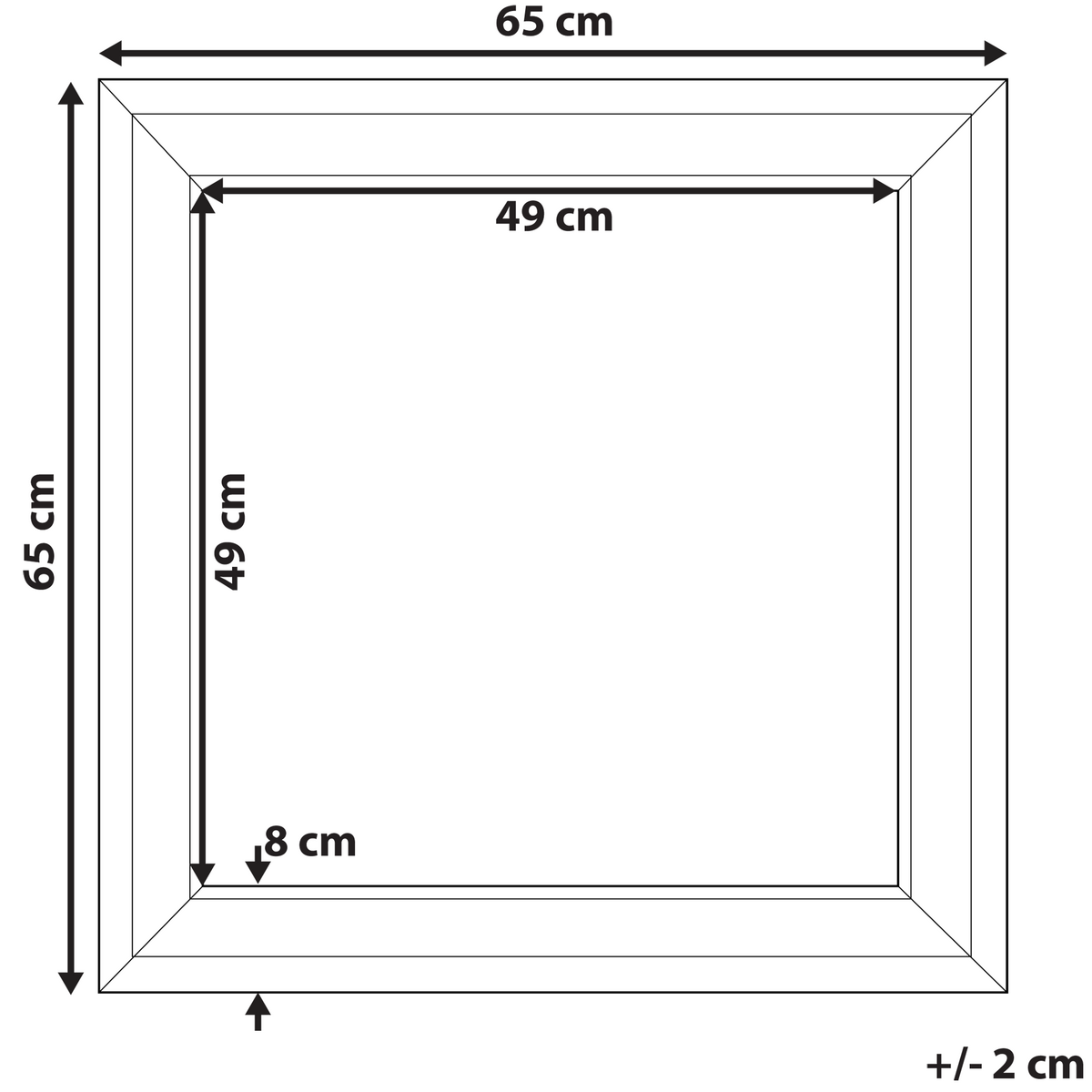 WANDSPIEGEL silber quadratisch 65/65 cm Cavan - Silberfarben, Metall (65/65/4cm) - Beliani