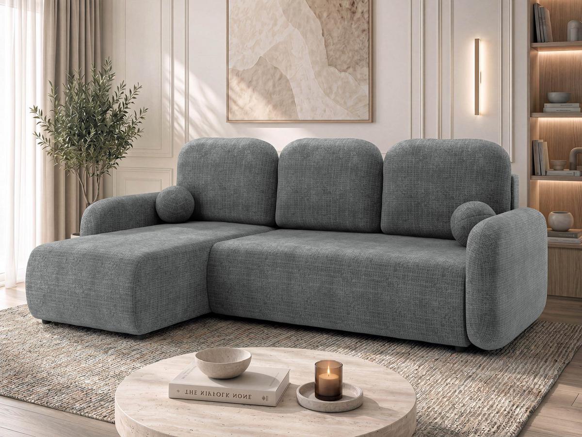 ECKSCHLAFSOFA Gizefa - Schwarz/Grau, Holz/Kunststoff (233/147cm) - MIRJAN24