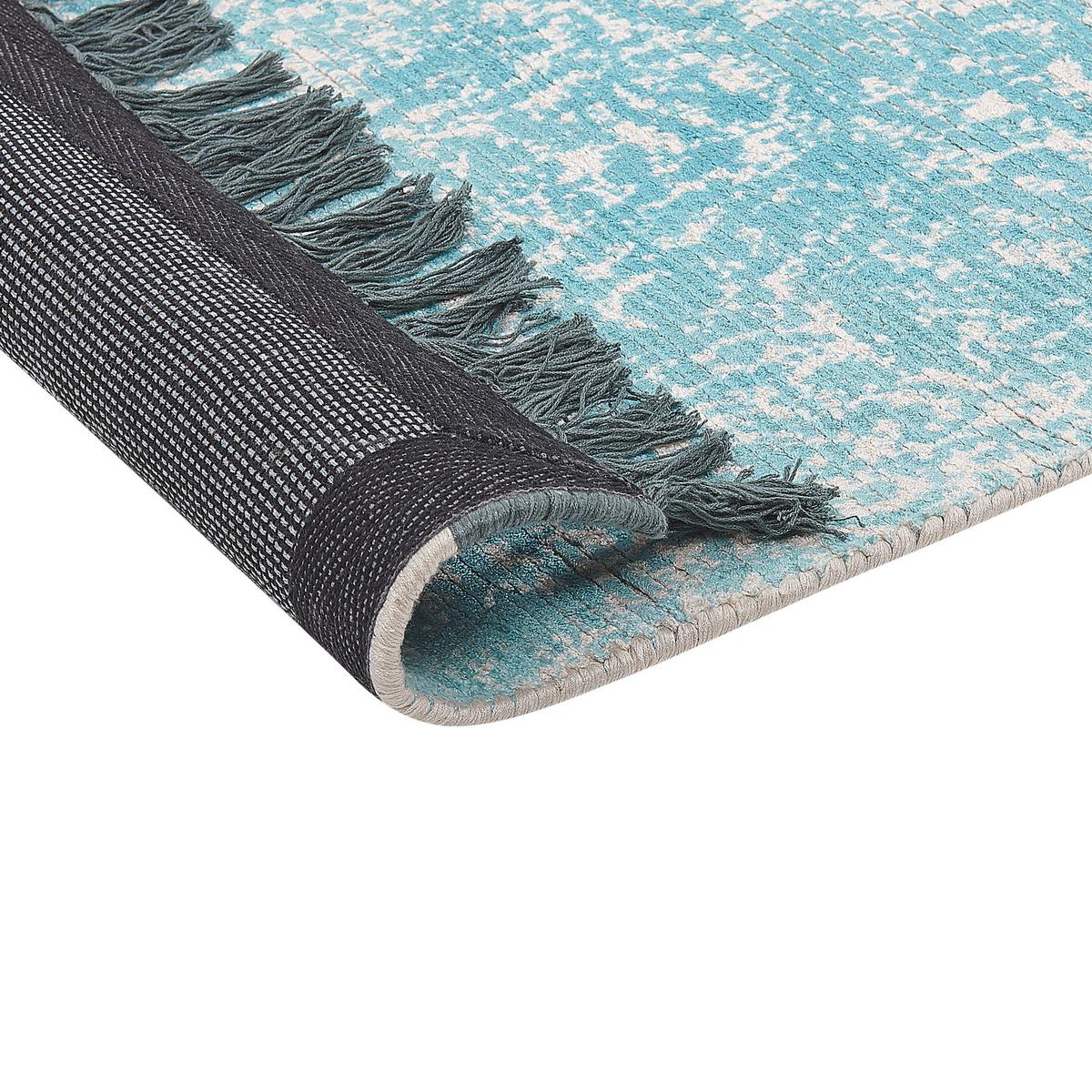 KURZFLOR-TEPPICH Akarsu 200/140 cm - Blau, Naturmaterialien (140/200cm) - Beliani