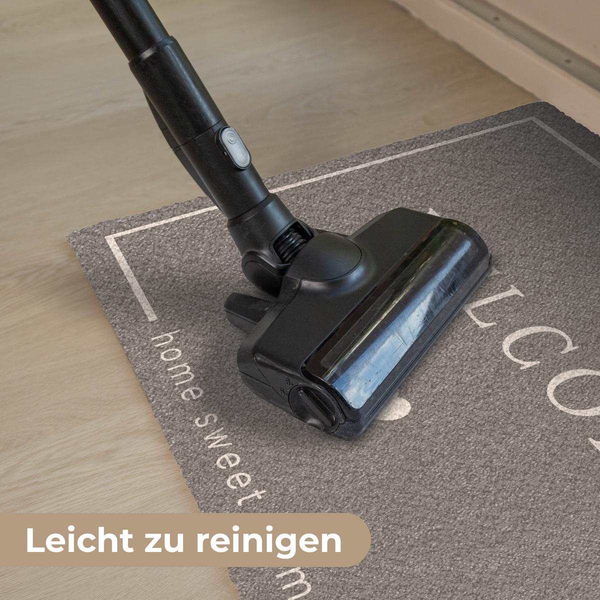 FUSSMATTE Willkommen - Braun Schmutzfänger 60x40 cm - Taupe, Kunststoff (60/0.4cm) - MuchoWow