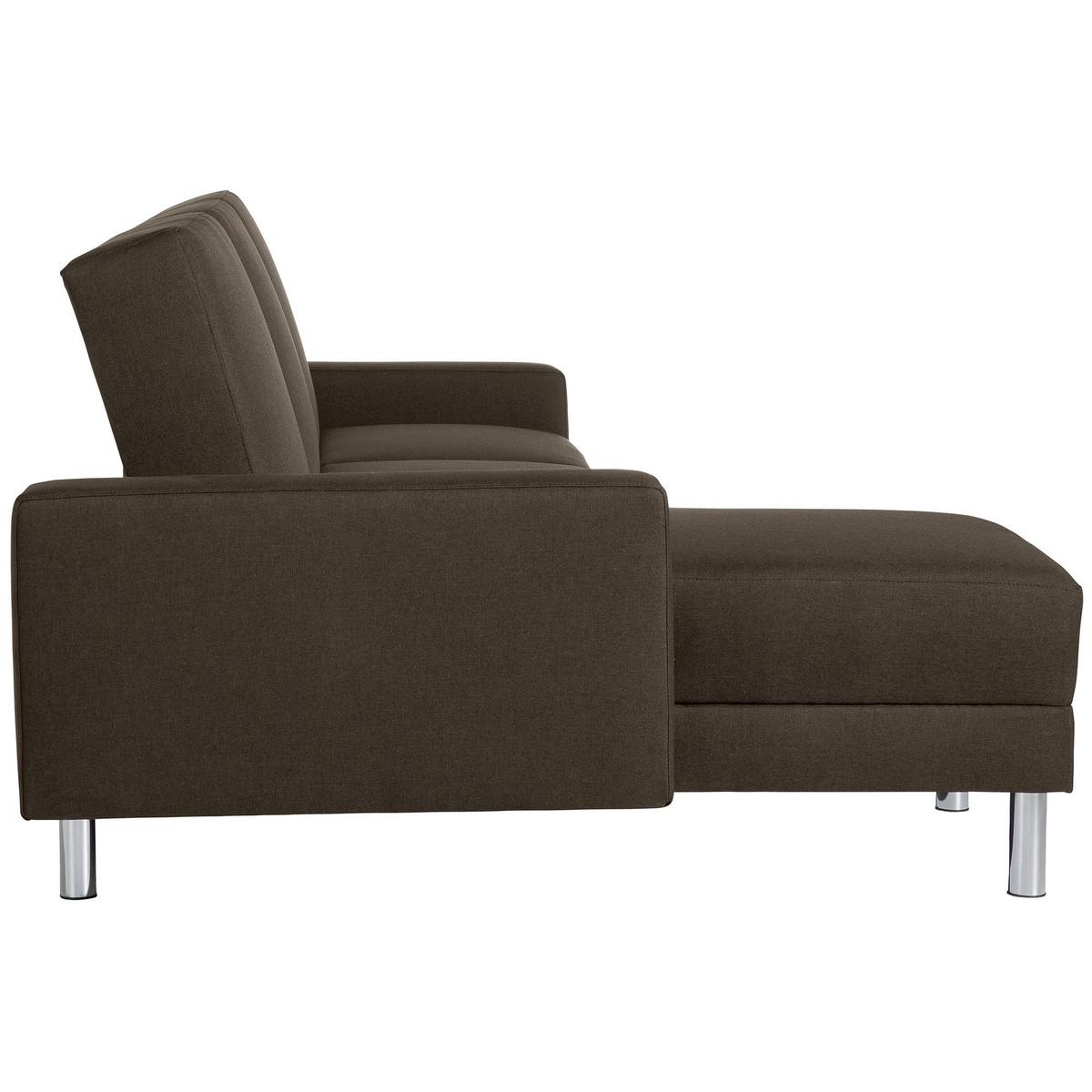 FUNKTIONSSOFA mit Hocker Katryna Flachgewebe braun - Braun, Kunststoff (144/92/230cm) - 58aufmkessel