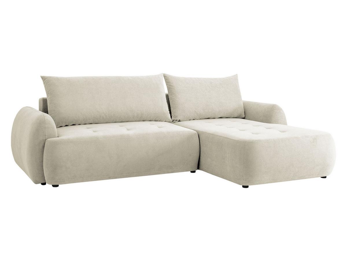 ECKSCHLAFSOFA Bueno II, Seite: Rechts - Creme/Schwarz, Holz/Textil (185/280cm) - MIRJAN24