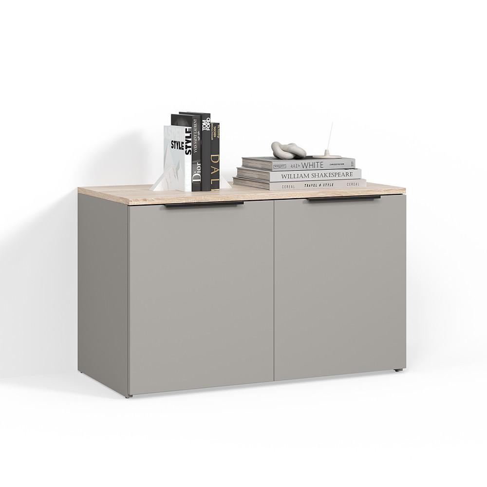 KOMMODE Piave Greige mit 2 Türen - Greige, Holzwerkstoff (80/50/40cm) - Livinity®