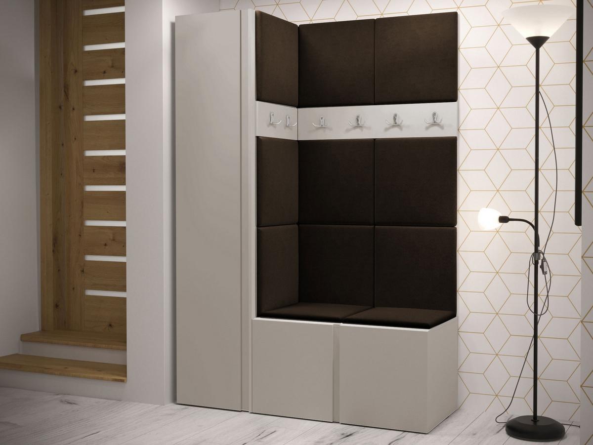 GARDEROBEN-SET Orion IX - Kaschmir/Braun, Holzwerkstoff/Kunststoff (124/186/46cm) - MIRJAN24