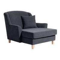 SESSEL XXL Karil Bezug Veloursstoff Buche natur / anthrazit - Anthrazit, Kunststoff (136/107/142cm) - 58aufmkessel