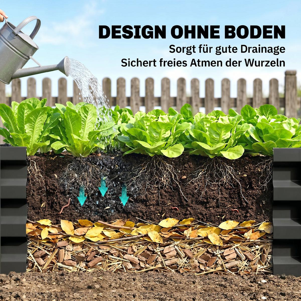 HOCHBEET 2er-Set für Terrasse, Balkon, verzinkter Stahl, Dunkelgrau, 100 x 60 x 30 cm - Dunkelgrau, Metall (60/30/100cm) - Outsunny
