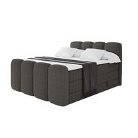 BOXBETT mit Matratze H3|H4 und Lattenrost - NINA-Z KING - 160x200 cm Aragon - Grau - Grau, Holzwerkstoff (160/200cm)