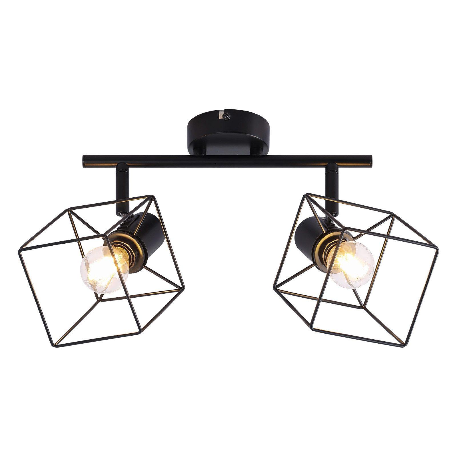 DECKENSTRAHLER Fürth 2-flammig 26.8/10/17 cm - Schwarz, Metall (26.8/10/17cm) - Nettlife